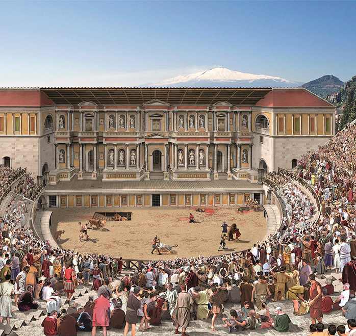 Ricostruzione del passato del Teatro di Taormina (Archeolibri)